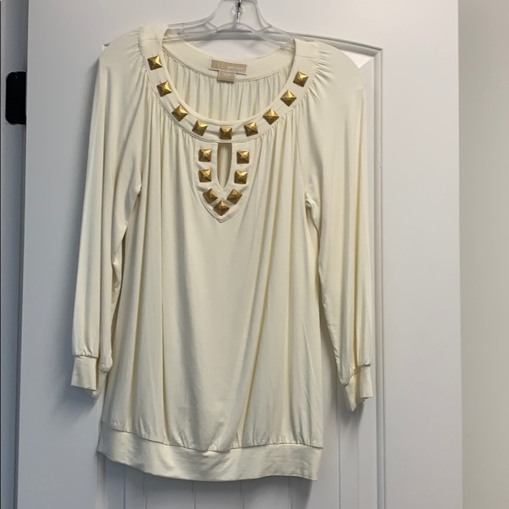 Michael Kors Embellished Scoop Neck Top
